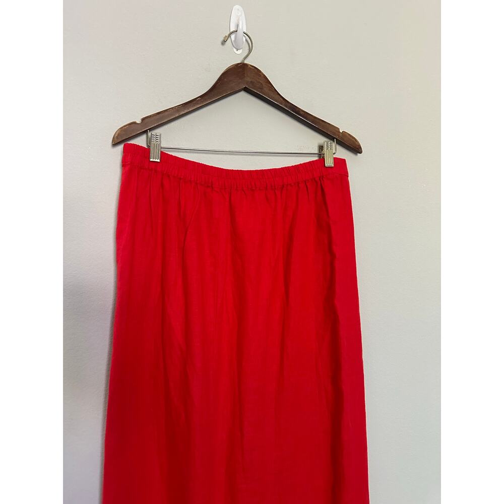 Madewell Collumn Red Linen Skirt size Large  NWT - Picture 8 of 10